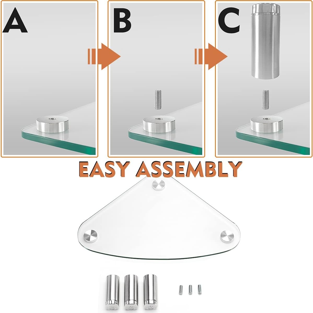 image:imageHemudu Clear Glass Computer Monitor Riser Triangle Desktop Universal Corner Stand for Computer Monitor amp Laptop HD01T003clear