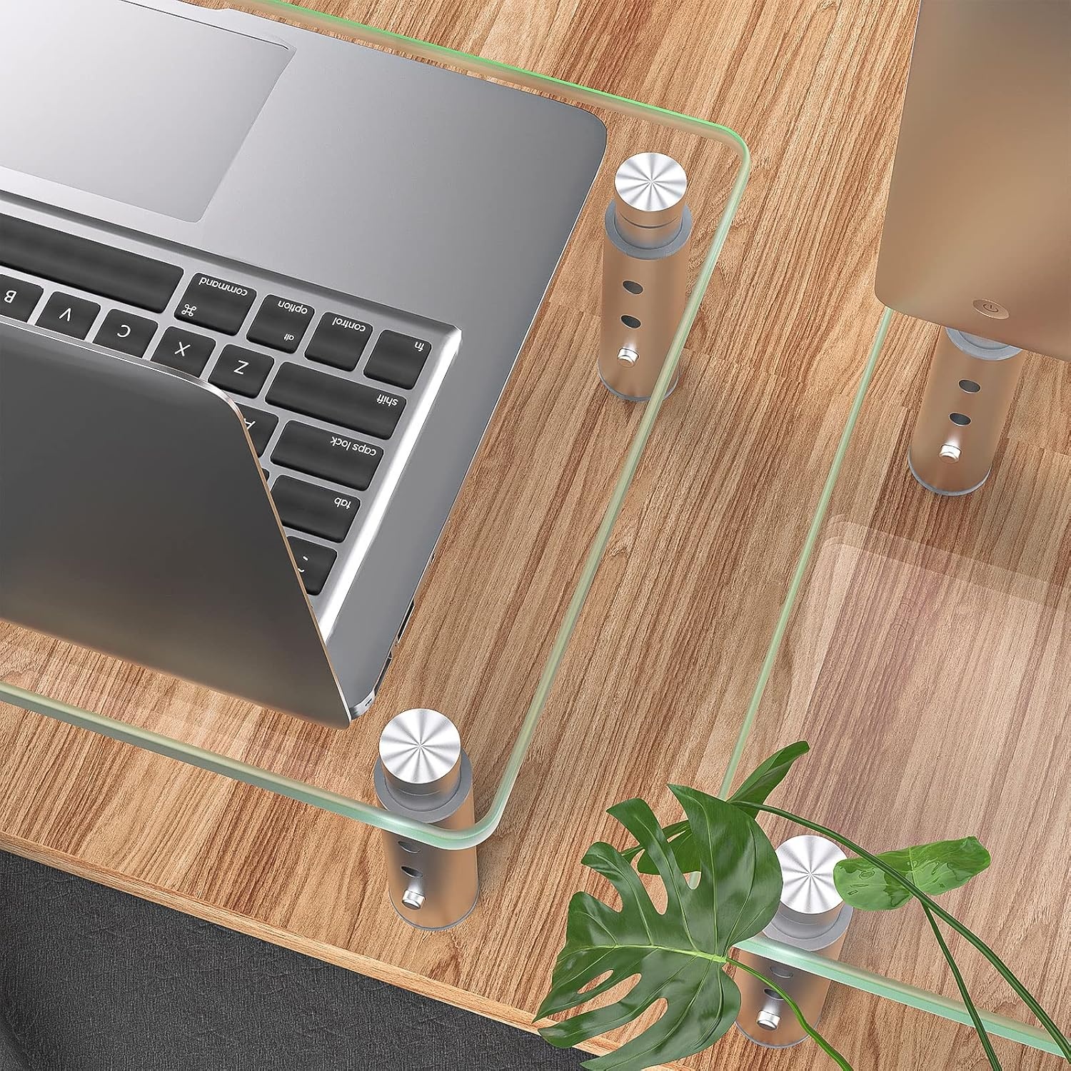 image:imageHemudu Monitor Stand 3 Adjustable Height Monitor Riser Computer Monitor Stand Desktop Organizer Monitor Stand Riser for PC Computer Laptop Clear2 Pcs computer monitor stand