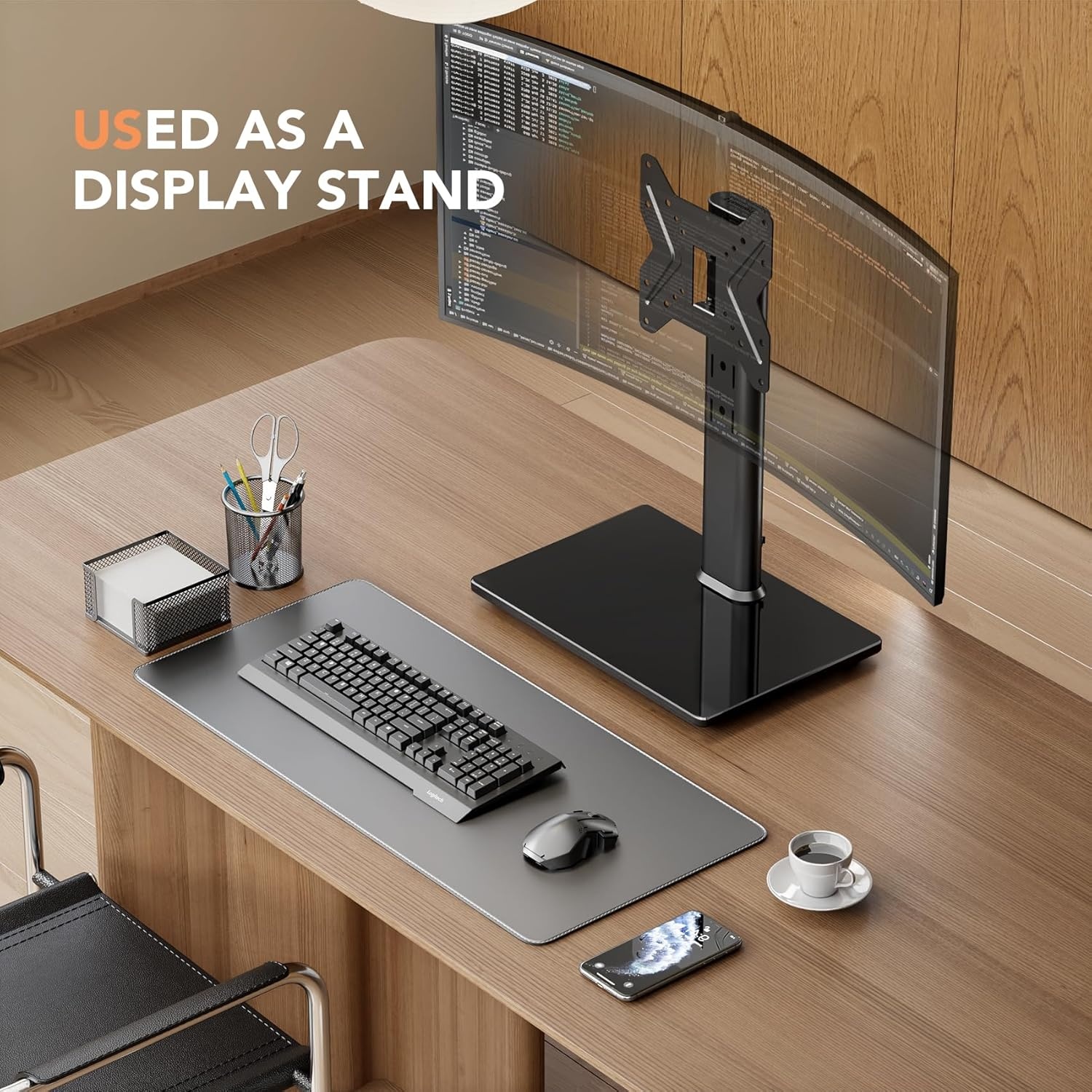 image:imageHemudu Universal Swivel TV StandBase Table Top TV Stand for 21 to 50 inch TVs with 90 Degree Swivel 4 Level Height Adjustable Heavy Duty Tempered Glass Base Holds up to 99lbs HT02B00213 x 9 x 195 inches For 1943 TVs