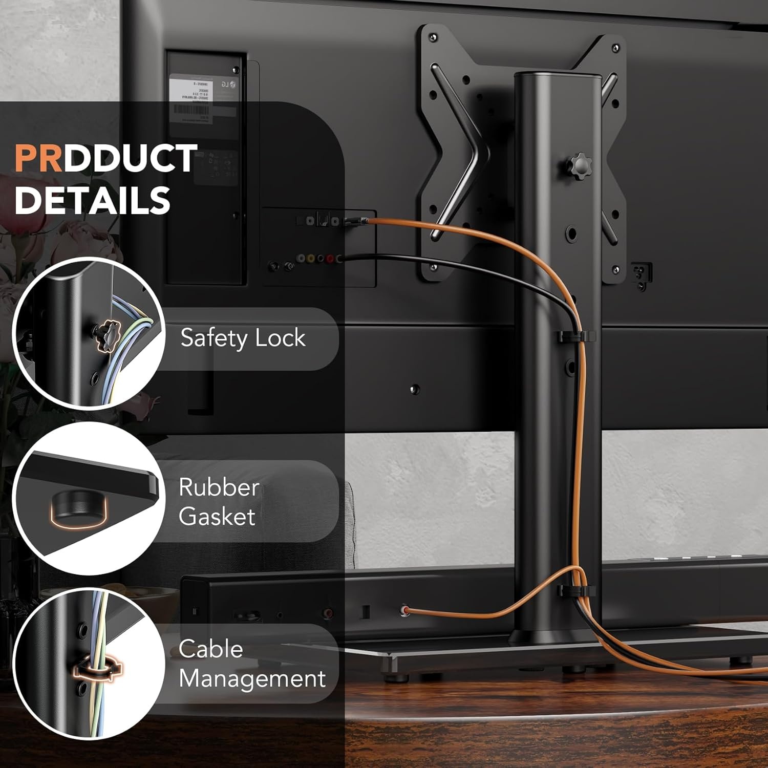 image:imageHemudu Universal Swivel TV StandBase Table Top TV Stand for 21 to 50 inch TVs with 90 Degree Swivel 4 Level Height Adjustable Heavy Duty Tempered Glass Base Holds up to 99lbs HT02B00213 x 9 x 195 inches For 1943 TVs