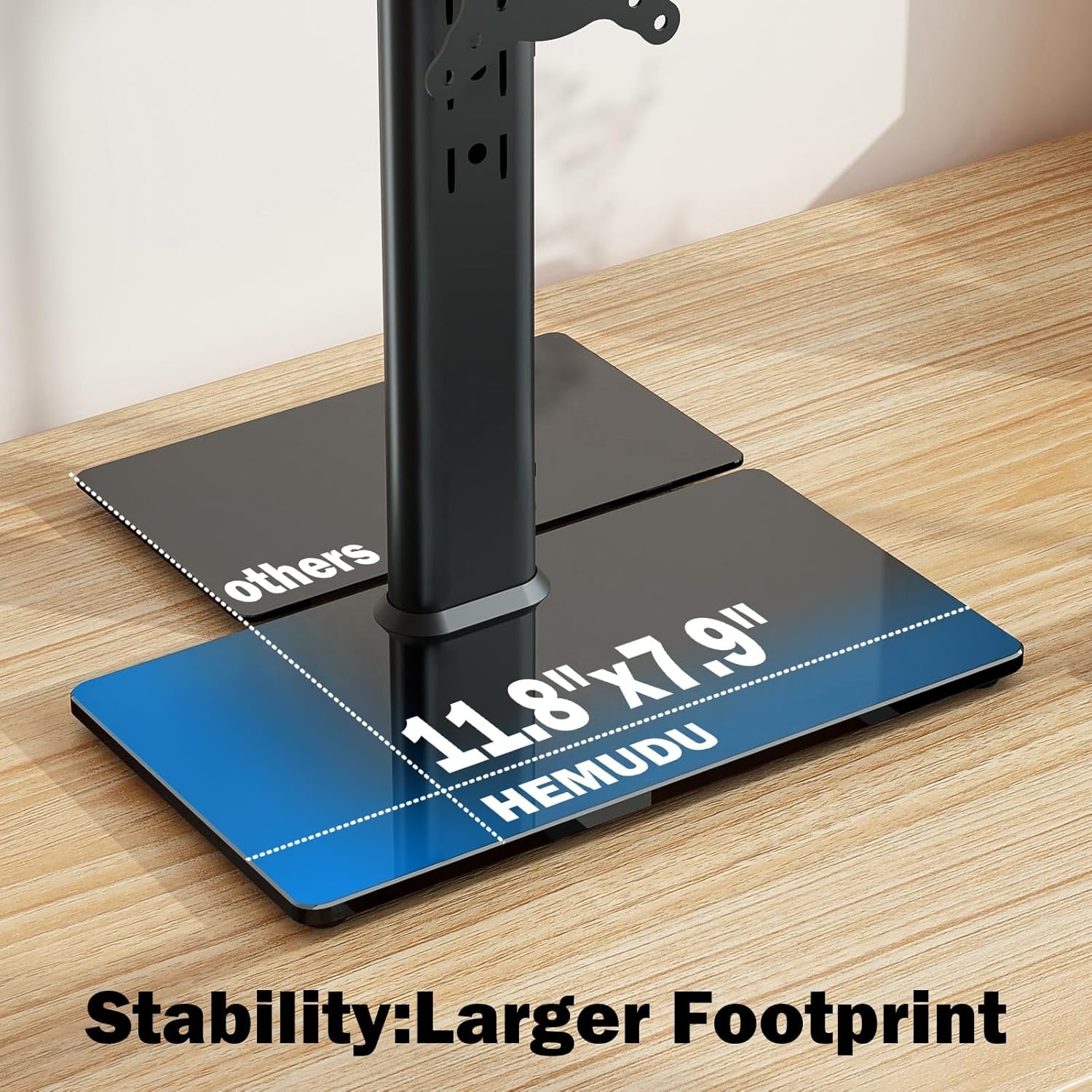 image:imageSingle LCD Computer Monitor FreeStanding Desk Stand Mount Riser for 13 inch to 32 inch screen with Swivel Height Adjustable Rotation Vesa Base Stand Holds One 1 Screen up to 77LbsHT05B001Black