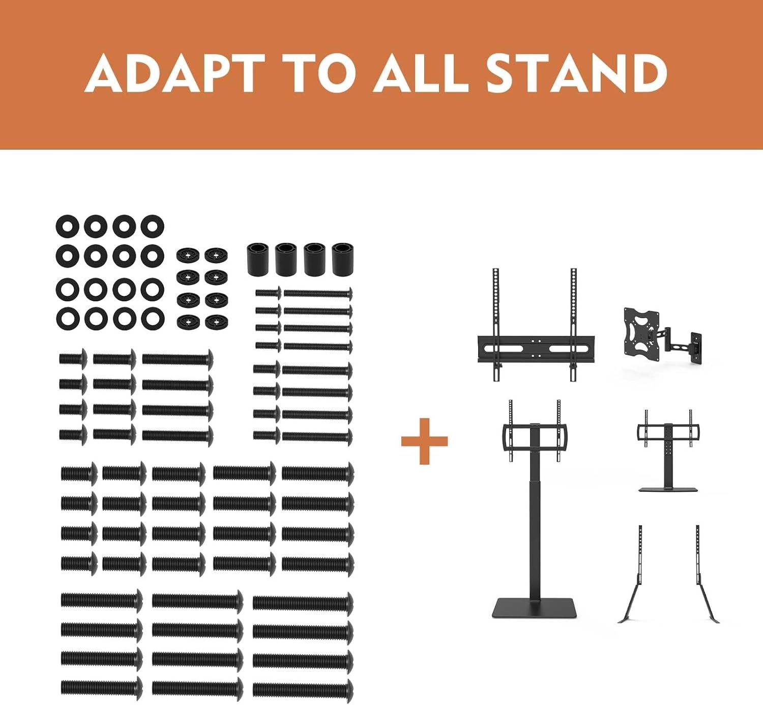 image:imageTV Mount Screws Universal TV Installation Hardware Kit Includes M4 M5 M6 M8 Sets Screws and Spacers for Samsung Vizio LG TCL Sony Sharp Philips Panasonic amp More Up to 100 HTA001Black