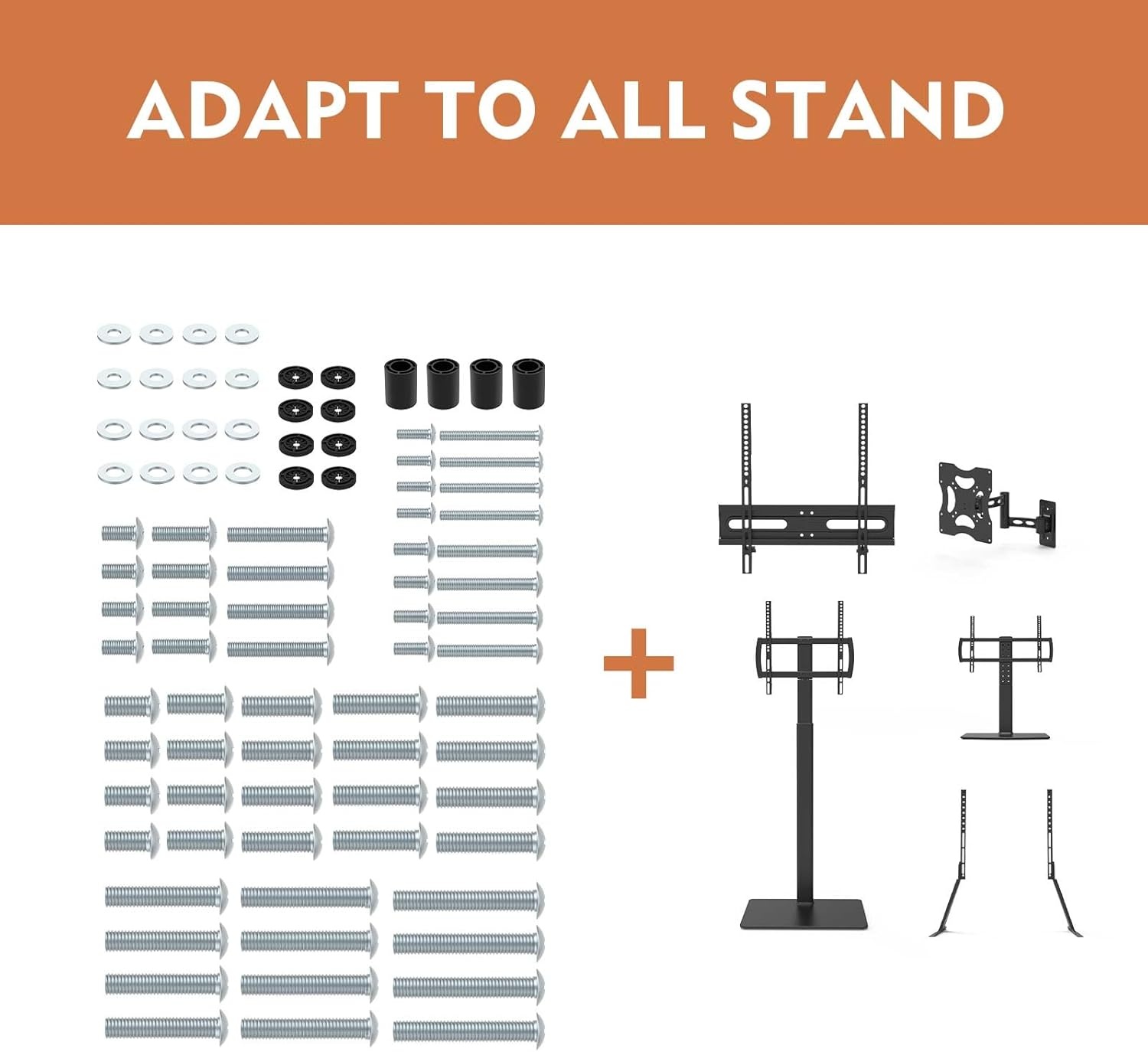 image:imageTV Mount Screws Universal TV Installation Hardware Kit Includes M4 M5 M6 M8 Sets Screws and Spacers for Samsung Vizio LG TCL Sony Sharp Philips Panasonic amp More Up to 100 HTA001White