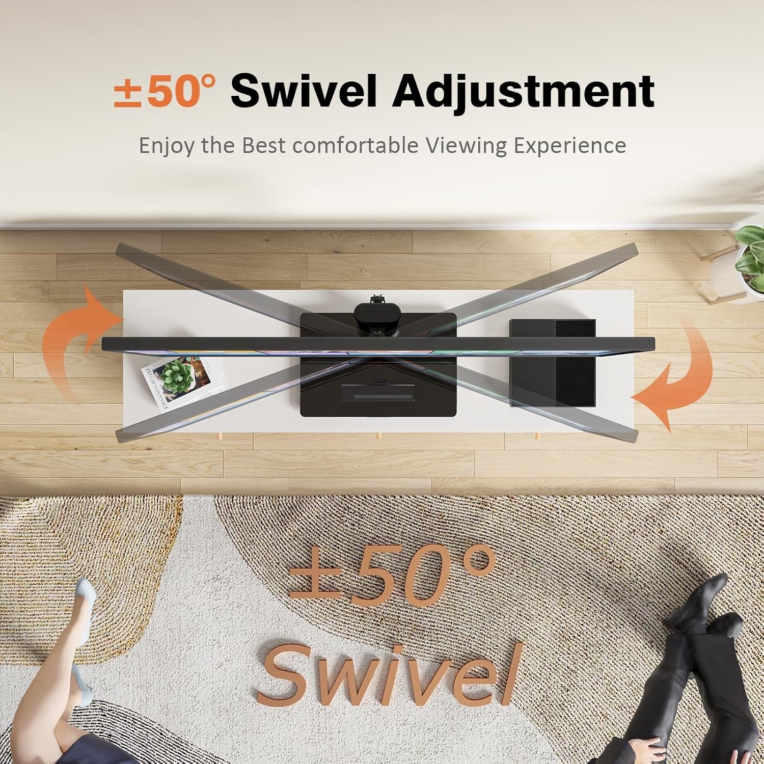 image:imageUniversal Swivel TV StandBase Table Top TV Stand for 13 to 32 inch TVs with 100 Degree Swivel 4 Level Height Adjustable Heavy Duty Tempered Glass Base Holds up to 77lbs HT07B0011332 HT07B001