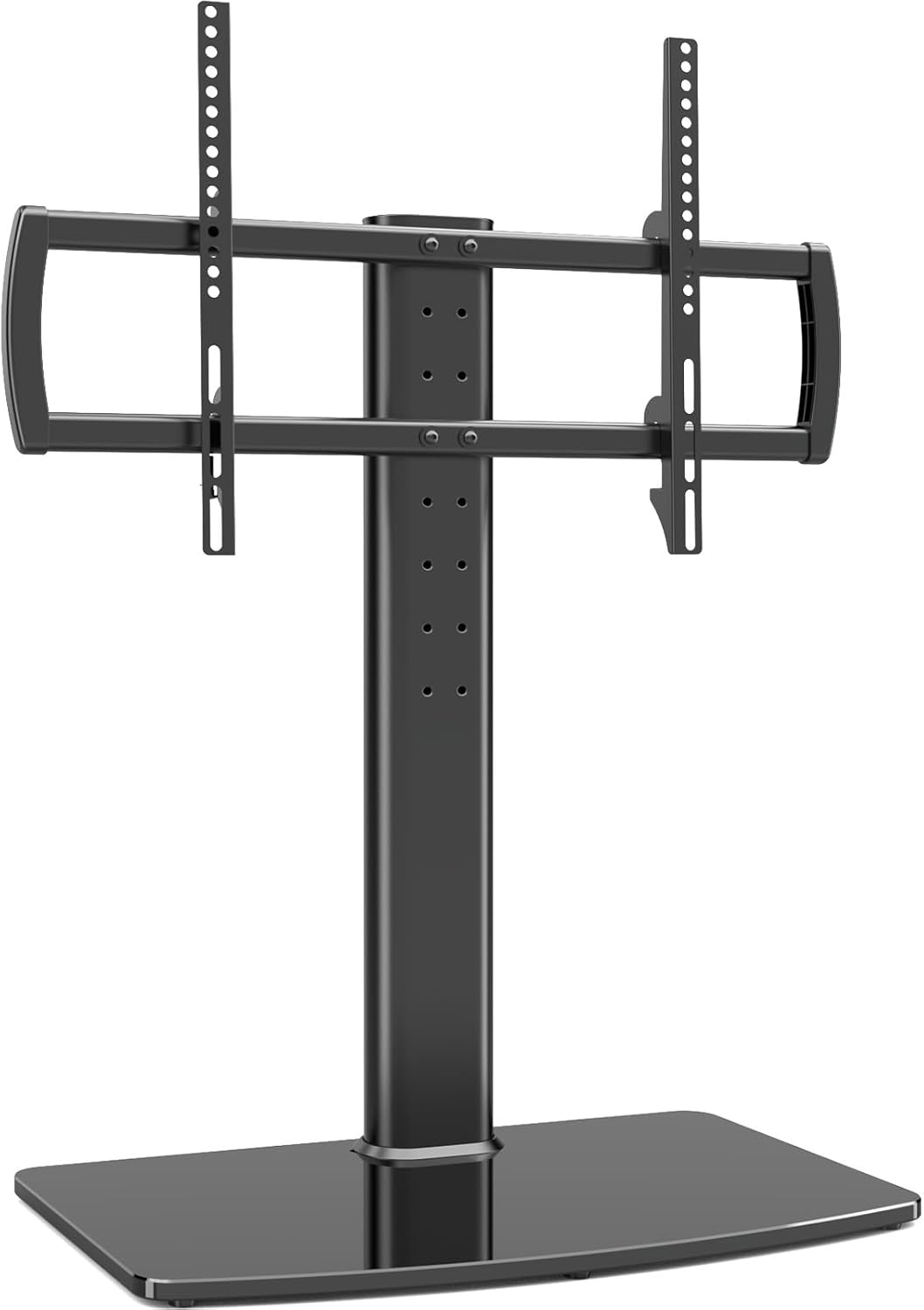 image:imageUniversal TV StandBase Tabletop TV Stand with Wall Mount for 40 to 86 inch 5 Level Height Adjustable Heavy Duty Tempered Glass Base Holds up to 132lbs Screens HT03B003