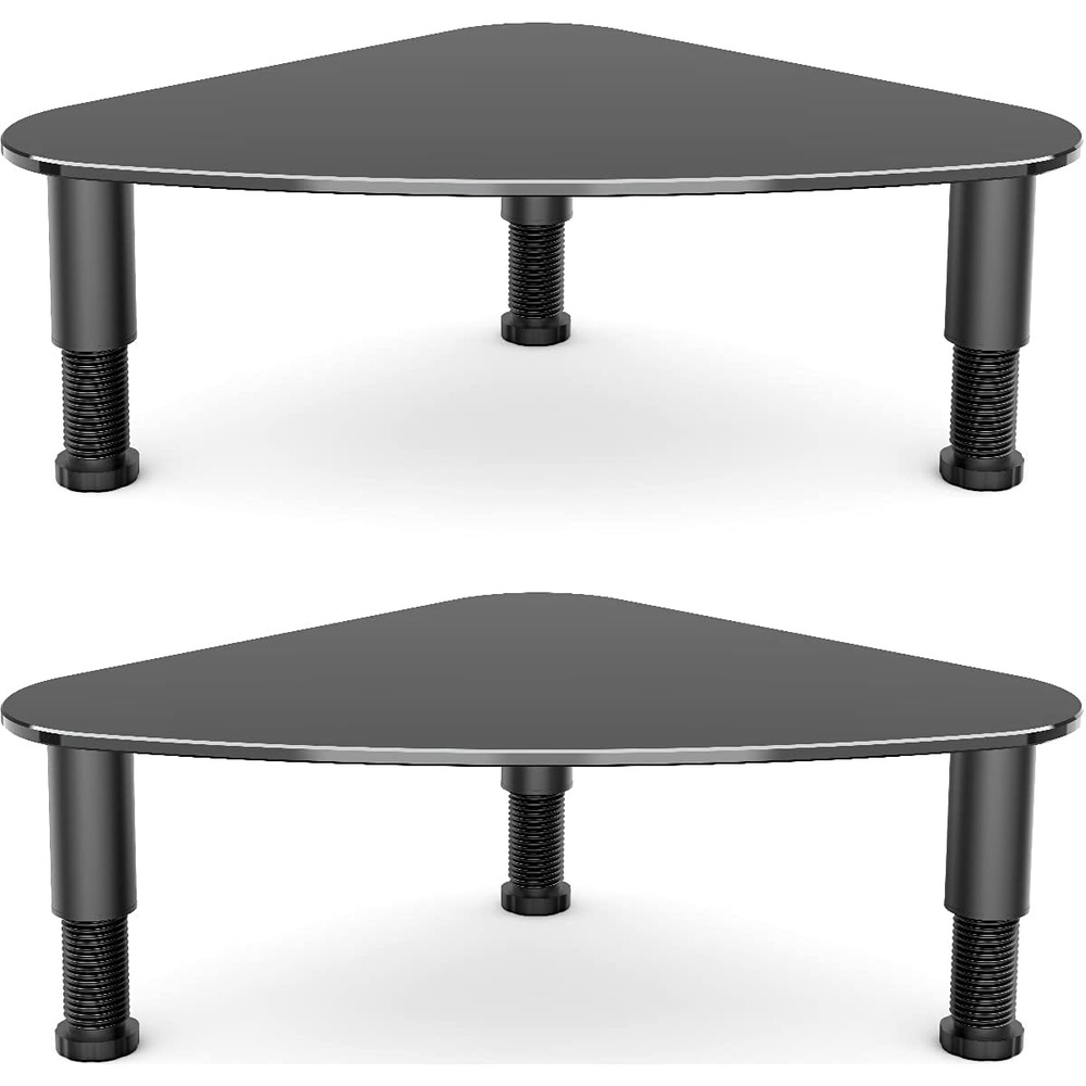 image:imageHemudu 2 Pack Computer Monitor Riser Triangle Save Space Desktop Corner Stand for Computer Monitor amp Laptop Black HD01B203black