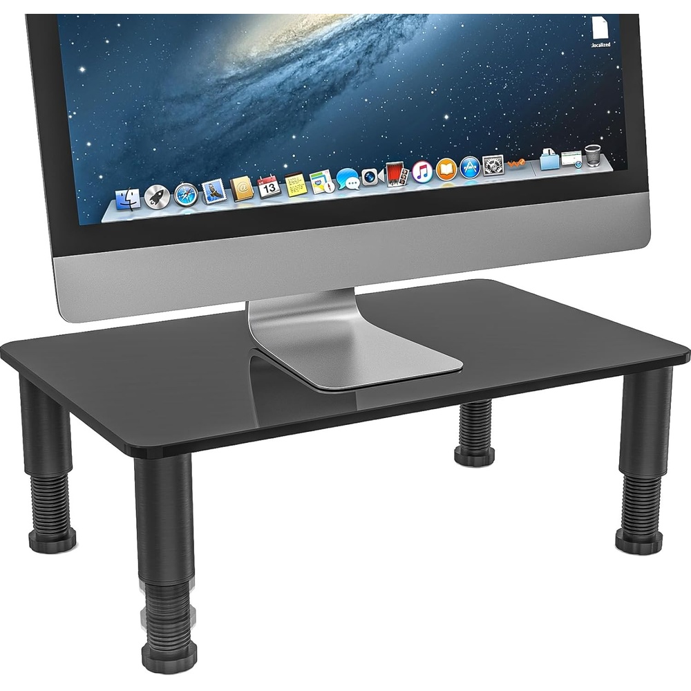 image:imageHemudu Clear Computer Monitor Stand Riser with Height Adjustable Multi Media Desktop Stand for Flat Screen LCD LED LaptopNotebookXbox OneHD01T002Black