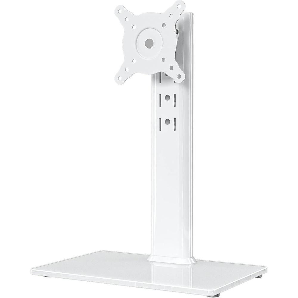 image:imageSingle LCD Computer Monitor FreeStanding Desk Stand Mount Riser for 13 inch to 32 inch screen with Swivel Height Adjustable Rotation Vesa Base Stand Holds One 1 Screen up to 77LbsHT05B001White