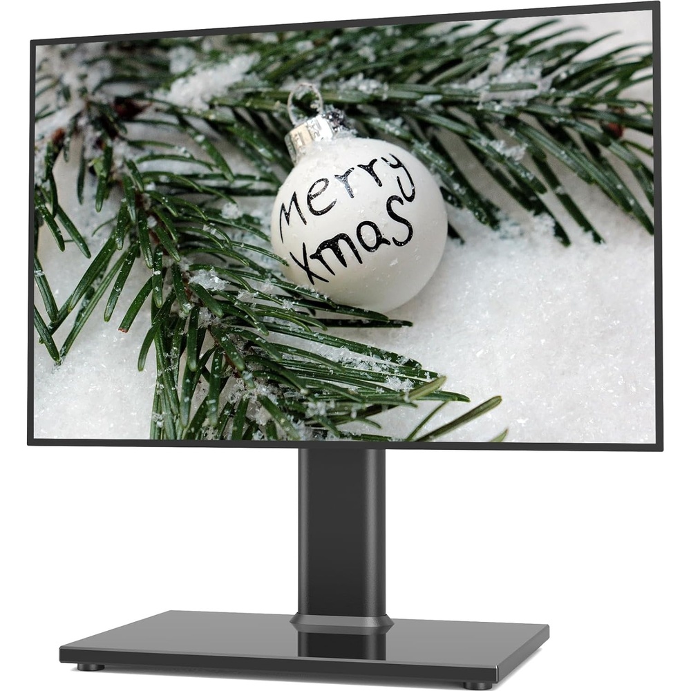 image:imageUniversal TV StandBase Table Top TV Stand with Wall Mount for Most 27 30 32 39 40 42 43 49 50 55 60 Inch LCD LED Plasma Flat Screen TVs Vesa Mount Holds up to 88 lbs 9 Level Height Adjustable2760 UNIVERSAL TABLETOP TV STAND