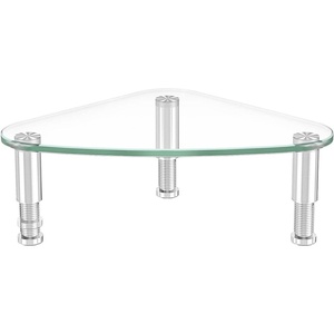 image:imageHemudu Clear Glass Computer Monitor Riser  Triangle Desktop Universal Corner Stand for Computer Monitor amp Laptop HD01T003clear