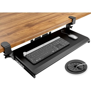 image:imageHemudu Keyboard Tray Under Desk Pull Out with Extra Sturdy C Clamp Mount System 273 325 inch Including Clamps x 11 Inch SlideOut Platform Computer Drawer for Typing Black