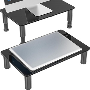 image:imageHemudu 2 Pack Computer Monitor Stand Riser with Height Adjustable Multi Media Desktop Stand for Flat Screen LCD LED TV LaptopNotebookXbox One Black HD01B202Black