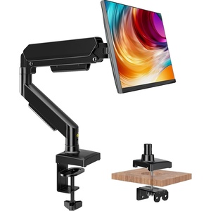 image:imageSingle Monitor Mount Gas Spring Arm for 1732 inch Screens Adjustable Monitor Stand Vesa Mount Stand with Clamp and Grommet Aluminum Base  Fits 44 to 22lbs LCD Computer Monitors HD09B001Single monitor arm